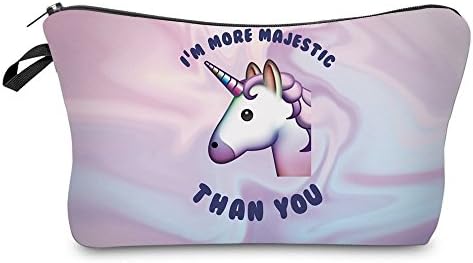 NobleQueen Skull and And Animals 3D Printing Cosmetic Bag Pencil Case (pink white)