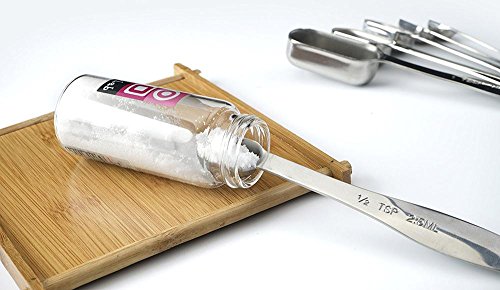 Edelstahl Messlöffel, KOBWA Messlöffel Set aus 18/8 Edelstahl zum Messen von flüssigen und trockenen Zutaten, großer Helfer für Zuhause Kochen und Backen-Kommen Sie mit 6 verschiedenen Größen - 5