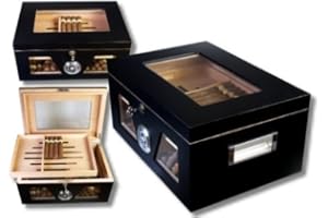 Black Wonderful Kristallglas Humidor V-1320 inkl. Lifestyle-Ambiente Tastingbogen