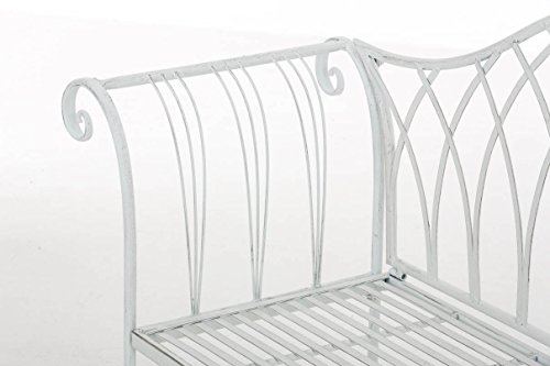 CLP Gartenbank JAMEE im Landhausstil, Eisen lackiert, ca. 130 x 45 cm Antik Weiß - 6
