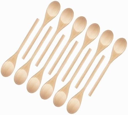 Kitchen Wooden Spoons Mixing Baking Serving Utensils Craft Puppets 10 inch - Set of 12 ROUNDSQUARE®