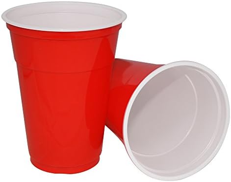 "Belgravia" Branded Red Solo Styled American Party Cups 16oz / 455ml - Pack of 1000 | Ruby, Apple Red, Plastic Cups - Disposable Cup, Partyware, Party Accessories