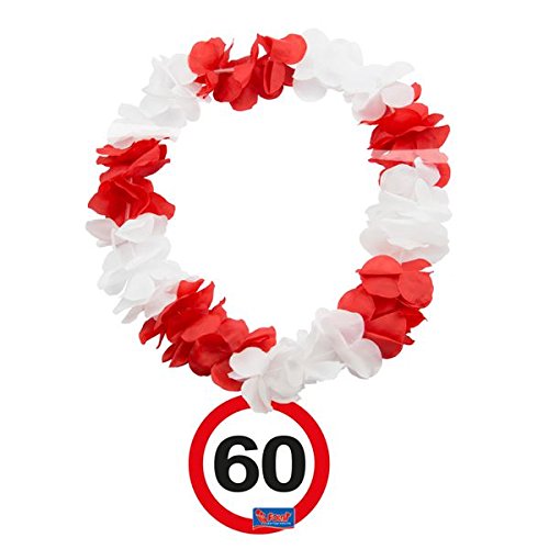 Hawaiikette Verkehrsschilder * ZAHL 60 * für den 60.Geburtstag // Hawaii Kranz fünfzig