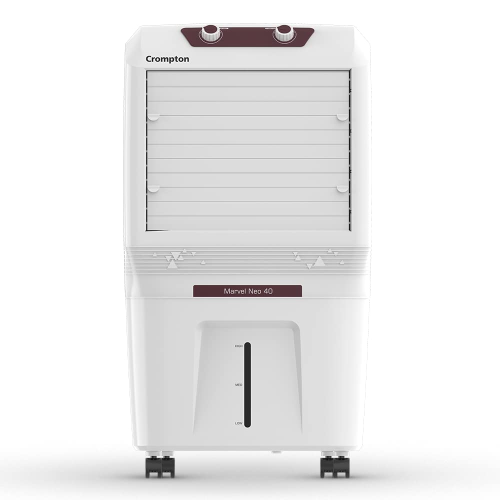 Crompton Marvel Neo Inverter Compatible Portable Personal Air Cooler (40L, White).