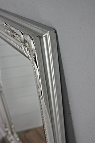 elbmöbel Wandspiegel Rechteckig in silber antik mit 82 x 62cm im Landhausstil mit Holzrahmen barock - 6