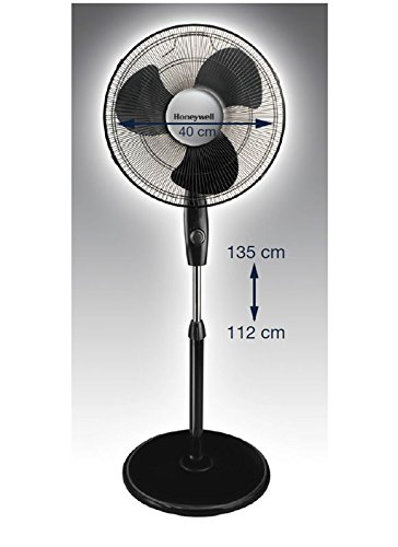 Honeywell HS-216E Oszillierender Standventilator in schwarz/silber - 3
