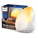 Philips Smartsleep Wake-up Light, Coloured Sunrise And Sunset Simulation, 7 Natural Sounds, Fm Radio & Reading Lamp, Tap Snooze (model Hf3531/01)