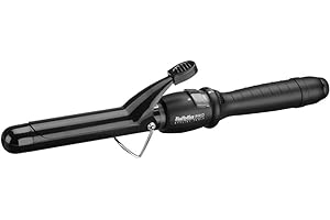 Babyliss Pro Ceramic Dial A Heat Hair Tongs with 25 Heat Settings Curler Wand (BLACK)