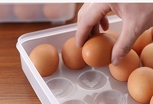 Eierbox,Hikeren Eier-Halter-Kasten Covered Egg Spender mit Griff-Speicher-Organisator für Küche 24-Ei Kapazität - 6