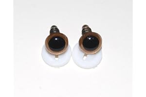 celloexpress 8mm GLASS LIKE Light Brown Eyes with Plastic Backs - Safety Eyes for Soft Toy or Teddy Bear Making - Pack of 1 Pair