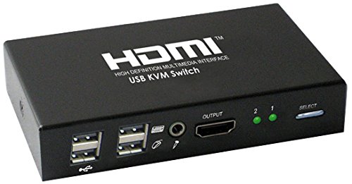 Value KVM Switch 1 User - 2 PCs, HDMI, USB, Audio, with USB Hub - Perif&eacute;rico de entrada (HDMI, USB, Audio, with USB Hub, 1920 x 1200 Pixeles, Negro, 200g, 24 x 120 x 72 mm, metal)