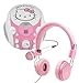 Price comparison product image Pretty Pink Ultra-Stylish Kids Matching Fashion Headphones For Hello Kitty Portable CDG Karaoke Machine - by DURAGADGET