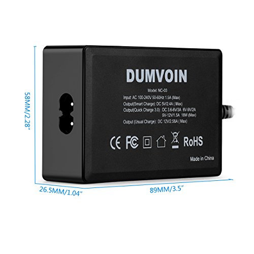 Microsoft Surface Pro 3 / Pro 4 Ladegerät;DUMVOIN 12V 2.58A Charger Power for Microsoft Surface Pro 3 Pro 4 Surface Book;Dual USB Ports Quick Charge 3.0 for Samsung S6 S7 Note Galaxy HTC LG iPad iPhone iPod and more -72W (Cord 7.8ft) - 6