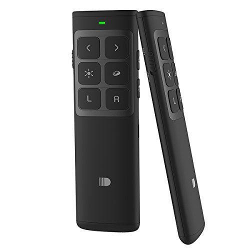 Preisvergleich Produktbild Presenter Präsentationsfernbedienung Doosl mit Mausklick, Elektronische Markierung und Klare Markierung, Lautstärkeregelung Function 2.4GHz 100m für Windows Mac OS Linux Android Unterstützt PPT Keynote Prezi Schwarz