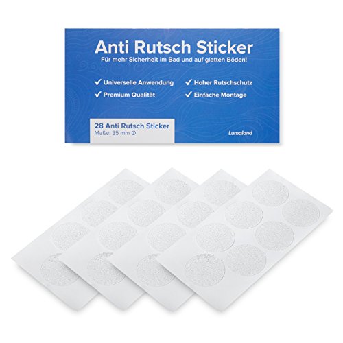 Lumaland selbstklebende Anti Rutsch Sticker transparent verschiedene Größen 28 Stück 35mm Durchmesser transparent - 4