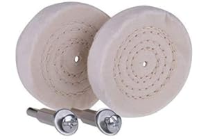 Mnixy Buffing Polishing Wheel 3 Inch Fine Cotton (50 Ply) 1/4 Arbor Hole with 1/4" Shank for Drill