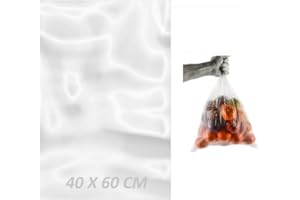 DAYMAND STORE | Bolsas de plastico Transparente de una medida de 40x60 cm en Paquete de 1,8 Kg | Bolsa plastico resistente de GALGA 120 y Apta para Congelacion, Uso Alimentario y Termoselladora