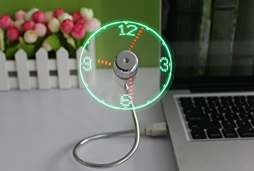 The Source - Ventilador USB con Reloj de Luces LED