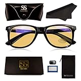 SeeSafe Blue Light Blocking Filter Glasses for Men & Women - Free Accessory Kit Included - Block Blue Light & Reduce Eye Strain from Screen Use - Our Anti Computer Glare Blockers Help Sleep