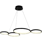 Lampadario Moderno LED Dimmerabile Ad Anello - Alluminio E Acrilico - Con Telecomando - Temperatura Colore Regolabile 3000K-6000K