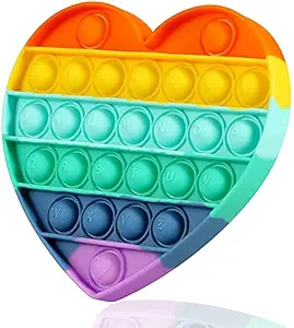 Chidakash Pop it Toys for Kids Boys and Girls, Heart Push Pop Bubble Fidget Sensory Toy, Rainbow Popit Toy, Autism Popit Game Stress Relief Toys for Adults (MB 08)