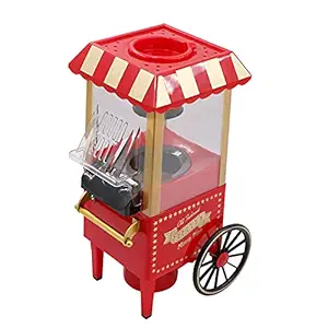 Aoccy Popcorn Machine Household Retro Trolley Electric Popcorn Machine Family Popcorn Machine Children's Mini Popcorn Machine Classic Car Grain Popper EU