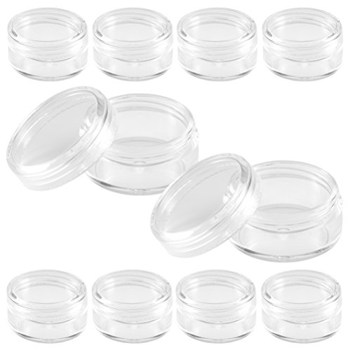 10 x Nailart Döschen Dosen Tiegel 10ml klar clear (leer) mit Schraubverschluss 596413
