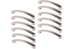 Toruiwa. 12 maniglie in alluminio spazzolato argento stile moderno armadio tira pulsanti porta cucina maniglie mobili hardware (distanza tra i fori 160mm)