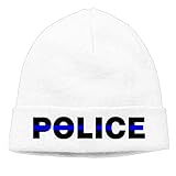 KLYDH Unisex Blue Thin Line Police Winter Beanie Hat Skull Cap