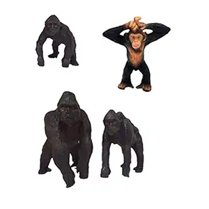 4PCS Simulation Gorilla Model Static Animal Model Toy Decor for Children Kids Boy