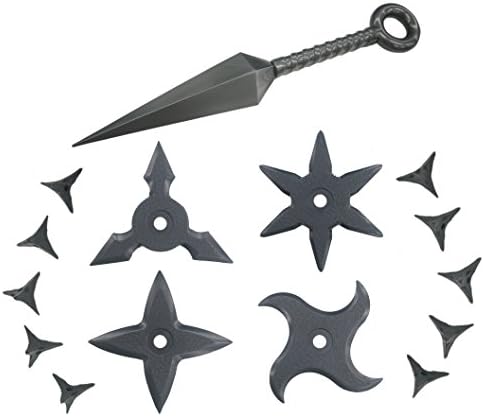 Throwing Stars Halloween Ninja Rubber Mixed Shuriken - 15pc Set [Sports]