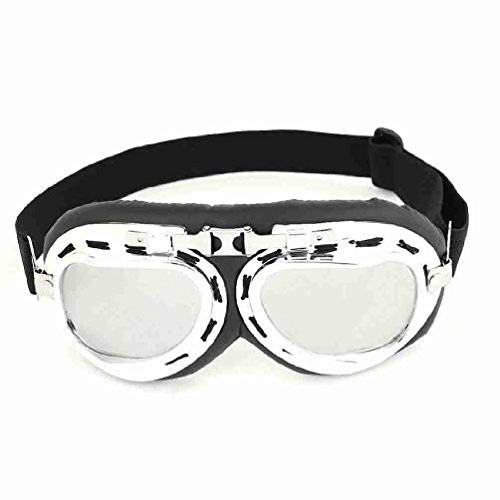 Miki&Co Motorcycle Driving Black Silver Tone Protective Goggles Glasses Sunglasses