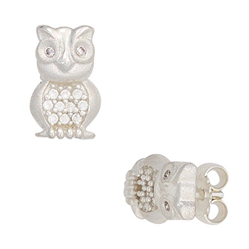 Dreambase Kinder und Jugendliche-Ohrschmuck Kinder teilmattiert Silber 1 Zirkonia