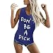 Produktbild Brief gedruckt 'Dont be a dick' Tops, Damen Sommertop Einfarbig Ärmelloses Tank Tops Casual Lose Shirt Oberteil Bluetooth (XL, Blau)