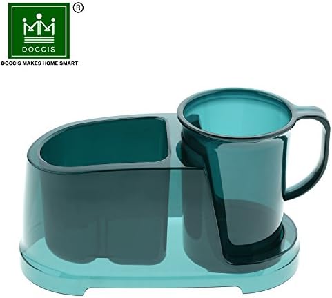 DOCCIS Bathroom Toothbrush Toothpaste Stand Organizer with Rinsing Mug Bathroom Storage Organizer for Dental Supplies - Green