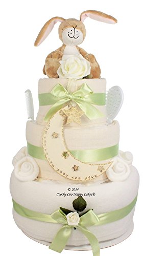 Luxury Unisex Baby Gift Nappy Cake Guess How Much I Love You® with Keepsake Capsule - FREE DELIVERY