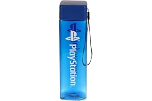 PlayStation Paladone Bottiglia d'acqua quadrata da viaggio in plastica con cinturino da polso | Regali 500 ml (17 fl oz)
