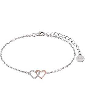 XENOX XS2929R Damen Armband Herz Happy Hour Sterling-Silber 925 Bicolor Rose weiß Zirkonia 18,5 cm