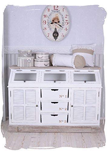 Anrichte, Sideboard, Schrank, Wandschrank, Buffetschrank im Landhausstil und einzigartige Wohnideen, aus weißem Holz, kalkiert - Palazzo Exklusive
