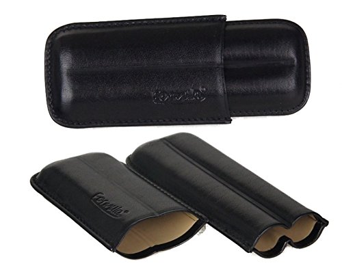 Formula Zigarrenetui feines Leder Teleskop schwarz 2er Corona inkl. Lifestyle-Ambiente Tastingbogen
