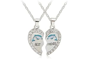 MenYiYDS 2 Stück BFF Halsketten Freundschaftskette Beste Freunde Puzzle Delphin für Mädchen Geburtstagsgeschenke Anhänger Kette Geschenke