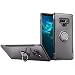 Produktbild Standfunktion Hülle für Samsung Galaxy Note 9,Ostop 360 Grad Drehbar Ring Ständer Halter Schale Stütze Magnetisch Auto Handyhalterung,Dual-Layer Stoßfest Tasche Hart PC Abdeckung + Weich Gummi Stoßstange Etui mit Matt Kohlefaser Kantenschutz-Grau