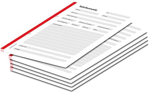 PRICARO Telephone Message, A6 unpunched, red, Set of 5