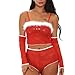 Produktbild Cramberdy Weihnachten Damen Sexy, Mode Frauen Sexy Dessous, Transparente Reizwäsche Dessous-Sets, Reizvolle Erotik Dessous Set, Sexy Versuchung Nightgown Unterwäsche Spitze Dessous Damen Lingerie