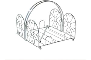 JUSNOVA Portatovaglioli da tavolo in acciaio inox fiore con manico