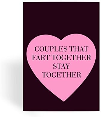 Funny Anniversary Card, Funny Love Card, Rude Card, Valentines Card - Couples That Fart Together Greeting Card