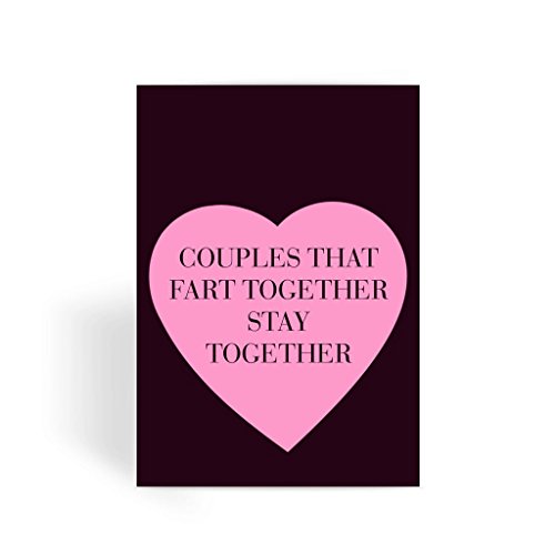 Funny Anniversary Card, Funny Love Card, Rude Card, Valentines Card - Couples That Fart Together Greeting Card
