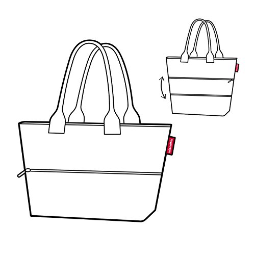 Reisenthel RJ7027 shopper e1 baroque, 50 x 28 x 16,5 cm normal, 50 x 35,5 x 16,5 cm erweitert, 12-18 L Volumen, Einkaufstasche, taupe - 5
