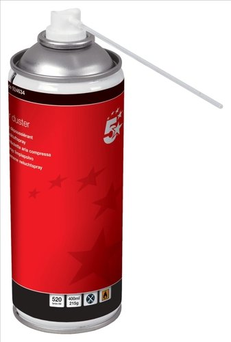 5 Star 924642 - Pack de 4 sprays de aire comprimido para limpieza de material inform  tico  400 ml