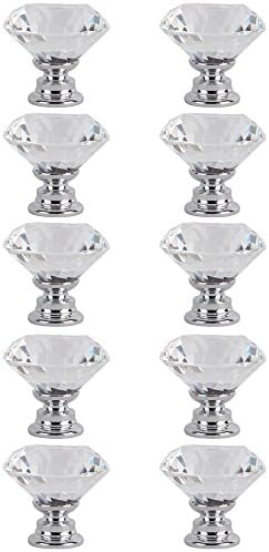 Continu Bling 10Pcs 30mm Diamond Shape Crystal Glass Knob Cupboard Drawer Cabinet Drawer Pull Handle New